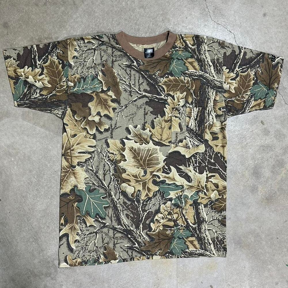Vintage 90s Single Stitch Camouflage Tee Sportswear Men's Large Short Sleeve